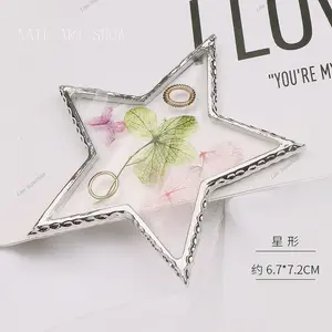 2021高品质干花壳珠宝心蝴蝶星型指甲油绘画尖端展示树脂美甲艺术调色板