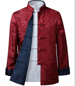 Ecowalson Reversible Tang Suit <strong>Chinese</strong> Jacket Collar Traditional <strong>Chinese</strong> Clothing for <strong>Men</strong> Silk Kungfu Cheongsam Top <strong>Hanfu</strong> <strong>Men</strong> - Product Image 2
