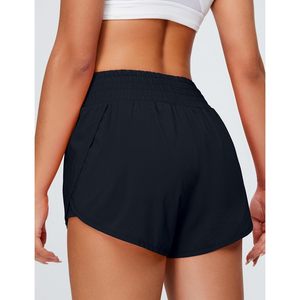 FOXA Short de course pour femme taille haute 2 en 1, coupe ample athlétique avec poche latérale, couleur unie, polyester - Product Image 6