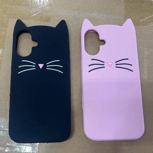Cover per iPhone 17 in Silicone 3D a Forma di Gatto Cartone Animato, Custodia Divertente con Orecchie di Gatto per iPhone 15 16 Pro Max, Cover Posteriore 3D a Forma di Gatto - Product Image 6