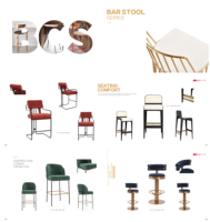 Catalogue de produits Zhenye : chaises hautes de luxe en acier inoxydable, bois et tissu PU, modernes et personnalisées, pour la maison et l'hôtel