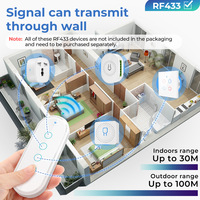 Interrupteur d'éclairage à commande tactile sans fil pour maison intelligente 433 MHz Multi-contrôle Interrupteur intelligent WiFi