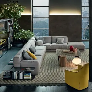 ltailan designer home sectional sofa l shape velvet fabric sofa set furniture modern chaise lounge couch living room sofas