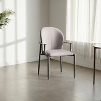 Chaise de salle à manger en cuir de luxe léger italien, épaississement, nouvelle arrivée 2025, dossier, maison, haut de gamme, hôtel, négociation, thé