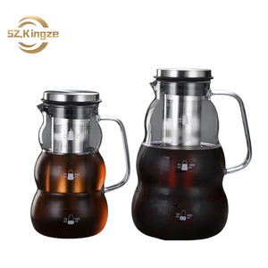 Cafetera Portátil Kingze para Café Frío, Jarra de Vidrio Borosilicato de 1000ml/2000ml para Uso Doméstico y Comercial, Juego de Café y Té - Product Image 1