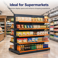 Étagère Gondole Métallique Double Face en Acier Blanc Légère pour Présentation de Snacks, Présentoir à Câbles pour Magasin de Proximité, Épicerie, Commerce de Détail 4