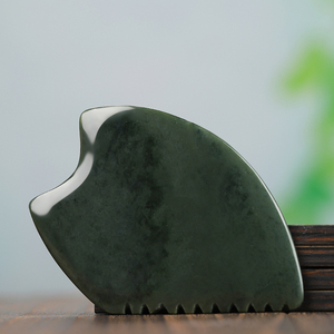 Outils de massage facial en jade néphrite, planche de guasha en jade faite à la main, outils de thérapie d'<span class=keywords><strong>acupuncture</strong></span> SPA, outils de guasha en jade Hetian <span class=keywords><strong>pour</strong></span> <span class=keywords><strong>le</strong></span> <span class=keywords><strong>visage</strong></span> - Product Image 6