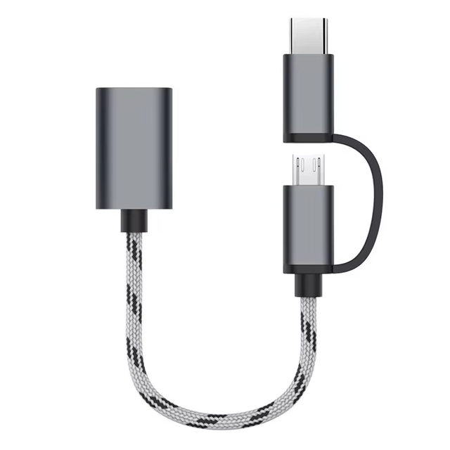 USB 3.0 OTG Adapter Cable Type-C Microusb to USB 3.0 Interface Converter 2 in 1 for Mobilephone Charging Linked Keyboard Tablet