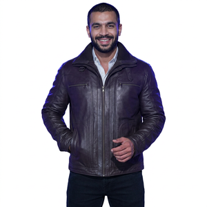 Slim Fit <b>Mens</b> <b>Leather</b> <b>Jacket</b> With Soft Lining And Casual Streetwear Look Fashion <b>Mens</b> PU <b>Leather</b> <b>jacket</b> for <b>men</b> - Product Image 1