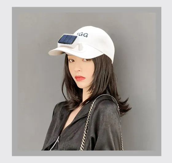 2021 חידוש מוצרי שמש powered, USB נטענת סוללה כובע מאוורר סולארי, קיץ כובע שמש מטען כובע