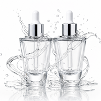 Pipette conique transparente de 1 oz à fond épais coloré de luxe, flacon compte-gouttes en verre Transparent de 30ml