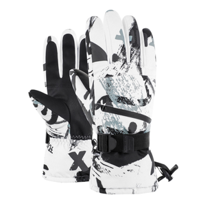 Gants de sport d'hiver DFG1124 en polaire thermique 360 degrés, manches longues, couleurs tendance avec paume en cuir PU - Product Image 3