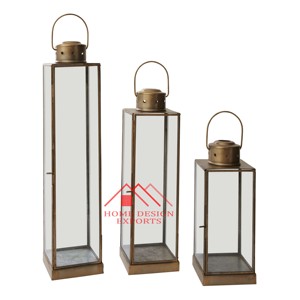 Linterna de vela de acero inoxidable con linterna votiva de cristal decoración de boda última decoración vela tarro linterna votiva para la venta - Product Image 2