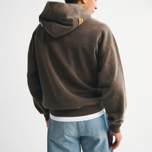 Sudadera con Capucha de Invierno 100% Algodón con Forro de Felpa, Logotipo Personalizado, Servicio OEM al por Mayor, Sudadera con Bordado y Parches para Hombre, Estilo Urbano - Product Image 5