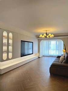 Gran oferta 2025, mueble de TV de madera maciza de lujo ligero de estilo moderno, almacenamiento de fondo de pared completo, muebles de sala de estar integrados - Product Image 4