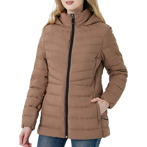 Chaqueta acolchada de alta calidad para mujer, bombardero de invierno de manga larga y cremallera con bolsillos transpirables, OEM personalizado - Product Image 2