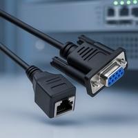 Adaptateur de câble d'extension Ethernet LAN DB9 RS232 vers RJ45, port série femelle DB9 9 broches vers RJ45 CAT5 CAT6, vente chaude