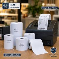 Gulungan Kertas Thermal 80mm X 60m Putih Kosong 55gsm Kertas Struk untuk Sistem POS