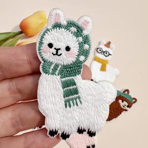 Patchs en tissu brodés en alpaga, autocollants de réparation pour doudounes - Product Image 6