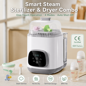 Stérilisateur de biberons 3-en-1 : Laveur, Sécheur et Stérilisateur à Vapeur, Nettoyant, Séchage à Chaud, Multifonction, 8 Biberons, Sans BPA, Direct Usine - Product Image 3