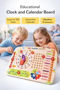 กระดานนาฬิกาอเนกประสงค์มอนเตสซอรี่ของเล่นเพื่อการศึกษาไม้ใหม่สำหรับเด็กทารก - Product Image 6