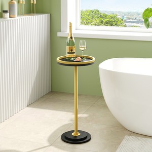 Wholesale <strong>Small</strong> Round Iron Side <strong>Table</strong> Black Gold Coffee <strong>Drink</strong> Martini <strong>Table</strong> for Modern Living Room for <strong>Small</strong> Spaces - Product Image 6
