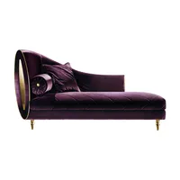 อิตาลีการออกแบบที่หรูหราผ้ากำมะหยี่สีม่วงเก้าอี้นวมเลานจ์ห้องนั่งเล่นที่ทันสมัยโซฟาสบายสบาย