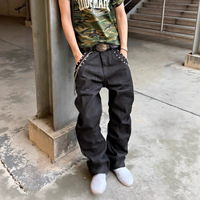 Jeans tendance pour homme de la marque ODM Fashion, coupe ample et décontractée, jambe large, style baggy.