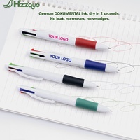 Stylo à bille multicolore 4 en 1 personnalisé avec logo, stylo à bille en plastique à clic, 4 couleurs