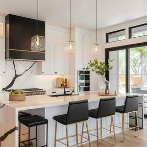 Gabinete de Cocina Modular Blanco de Estilo Americano Ecológico de Alta Calidad, Cajón de Mármol Artificial, Grifo para Hospital - Product Image 1