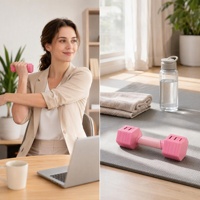 Haltère réglable rose 5LB en fonte avec verrouillage 0,5-2LB pour femmes, entraînement léger à domicile