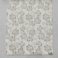 Tissu en polyester 100% tricoté avec broderie de sequins floraux blancs, motif floral bicolore, pour robe de soirée ou de mariage pour filles