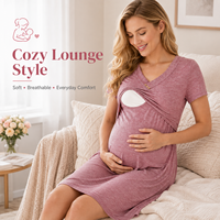 Vêtements de grossesse personnalisés, robe de nuit d'allaitement en coton, robe de maternité pour femmes enceintes