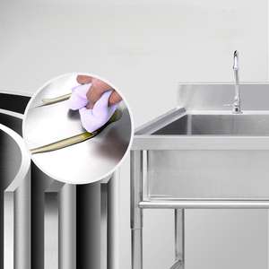 Évier utilitaire autoportant en acier inoxydable 201/304, conception robuste pour les cuisines commerciales ou la lessive - Product Image 4