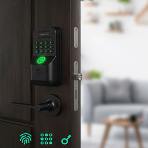 กุญแจล็อคประตูแบบไร้กุญแจ Ecurity ผลิตจากโลหะผสมสังกะสี พร้อมระบบสแกนเส้นเลือดฝ่ามือ  ระบบ Deadbolt  วัสดุอะลูมิเนียม ป้องกันการแอบดู  รหัสผ่านอัจฉริยะ สีดำ - Product Image 1