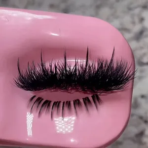 Göz Lashes satıcıları toptan 5D kabarık vizon kirpik 25mm dramatik 3D vizon kirpik zulüm ücretsiz Lashes islak Wispy kirpik