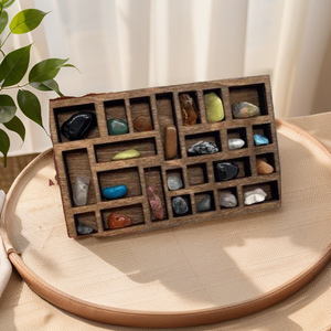 Wooden Jewelry Organizer <b>Box</b> With Compartment <b>Storage</b> For Gemstones Rings And <b>Small</b> Accessories Home Use Pine Material Style A - Product Image 2