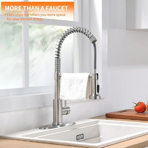Robinet de cuisine monocommande chromé de style commercial certifié CUPC avec douchette extractible - Product Image 4