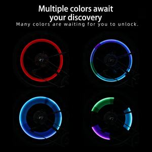 2 pièces, lumière LED universelle pour roue <span class=keywords><strong>de</strong></span> vélo, <span class=keywords><strong>bouchon</strong></span> <span class=keywords><strong>de</strong></span> <span class=keywords><strong>valve</strong></span> fluorescent <span class=keywords><strong>de</strong></span> style bâton pour vélo, VTT, moto - Product Image 5
