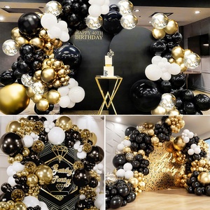 Kit di Decorazioni <span class=keywords><strong>per</strong></span> Feste di Laurea, Compleanno, Matrimonio con Palloncini Cromati Oro, Nero e Bianco e Ghirlanda di Palloncini con <span class=keywords><strong>Coriandoli</strong></span> Dorati - Product Image 4