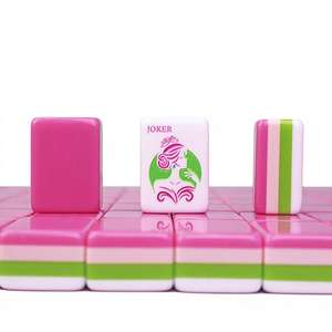 160 Fichas de Mahjong Oh My American, Juego de Mahjong Mini Acrílico de 4 Capas, Fichas de Mahjong Americanas de Lujo en 4 Colores: Rosa, Verde, Azul y Naranja - Product Image 1