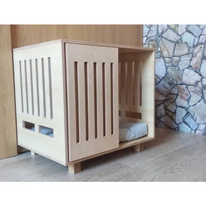 Maison pour animaux de compagnie d'intérieur moderne et luxueuse 2022, design unique, construction en bois robuste et respirante, bouton-pression pour le confort du chien - Product Image 3