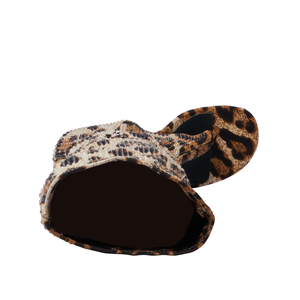 Модные полусапожки до колена с открытым носком, на каблуке с леопардовым принтом и стразами для лета и весны - Product Image 5