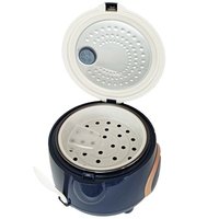 Mini-cuiseur à riz électrique 1,5 L avec écran LED numérique, fonction minuterie, revêtement antiadhésif, cuve carrée, spatule en plastique, 1500 W