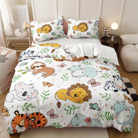 Parure de lit moderne 100 % polyester, motif dessin animé mignon pour enfants, impression numérique 3D, paresseux australien koala
