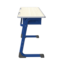 Ensemble de chaises de bureau scolaires à deux places, bois et métal, meubles commerciaux durables, design moderne, 2 tiroirs, confortables, garantie de 5 ans