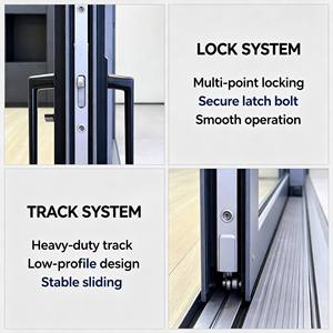 Puertas Corredizas Modernas de Aluminio DEEZON con Aislamiento Acústico para Interiores de Villas y Jardines - Vidrio Templado de Doble Acristalamiento para Ahorro Energético - Product Image 4