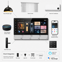 Panel de Interruptores Inteligentes Zigbee para Hogar Inteligente, 4 Botones, Pantalla Táctil, Control por Aplicación Wi-Fi, Controlador de Iluminación y Cortinas