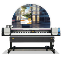 Impresora de inyección de tinta de 2 cabezales de alta velocidad F1080 Roll to Roll Banner Impresora solvente con plotter de corte
