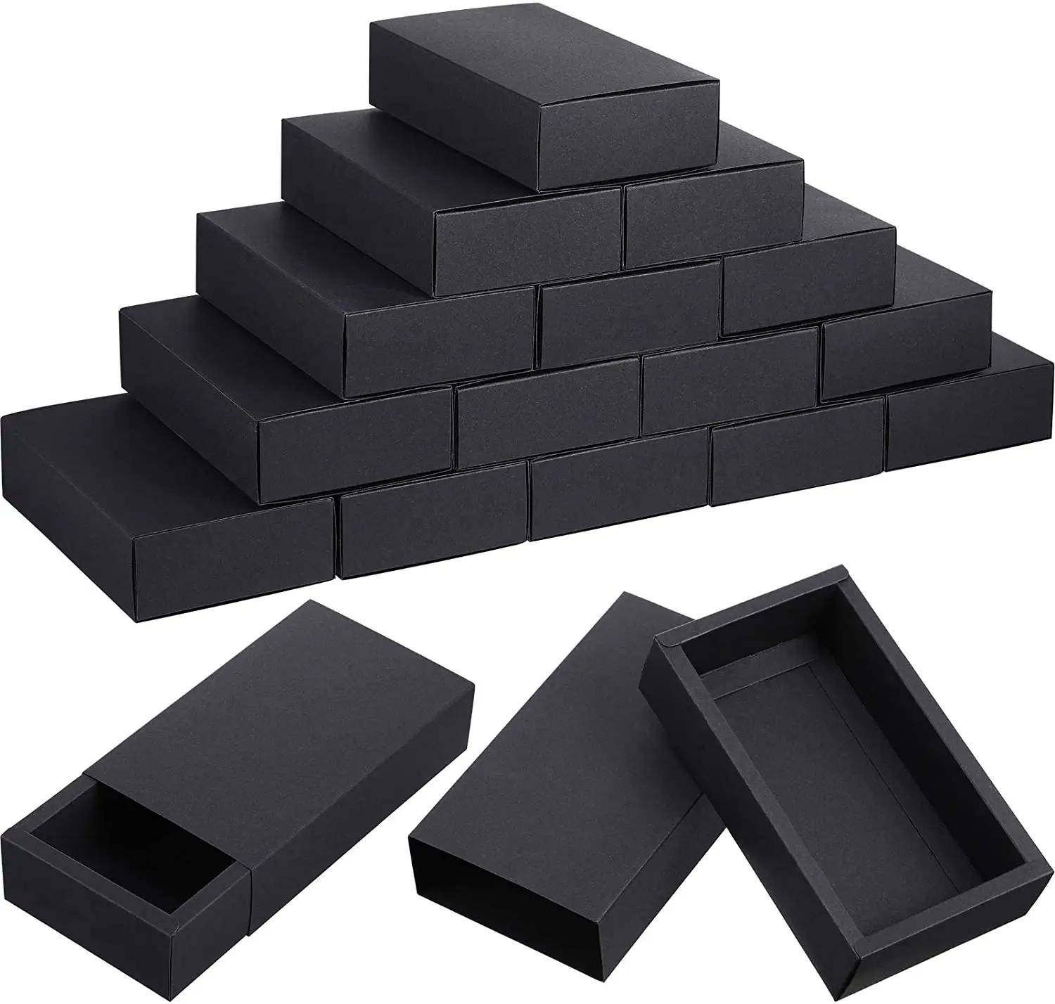 Siyah Mini el sanatları Kraft <span class=keywords><strong>kağıt</strong></span> <span class=keywords><strong>slayt</strong></span> çekmece tasarım karton hediye paketleme kutuları